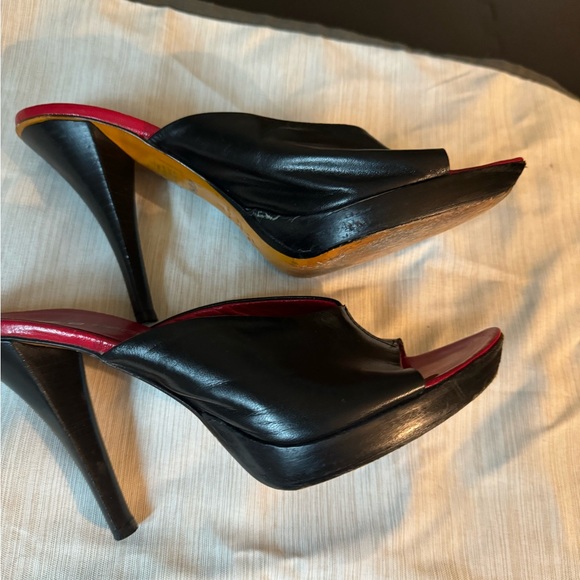 Vintage black small platform mules - Picture 2 of 5